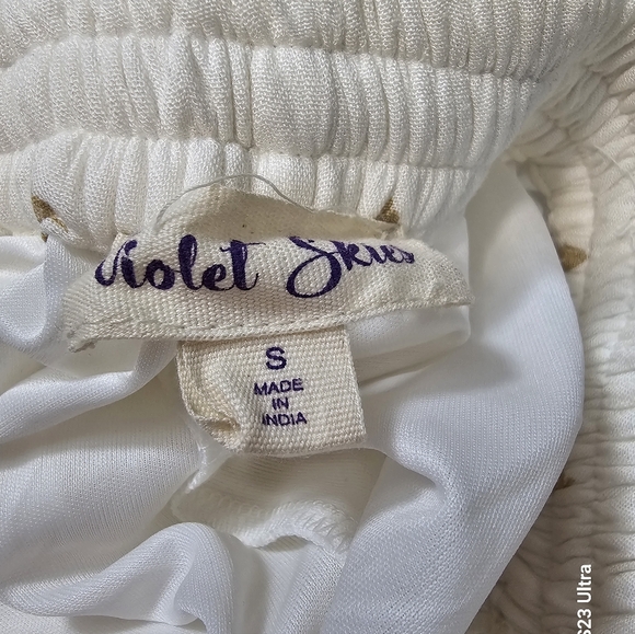 Elegant White Uiolet Skies  Floral Skirt Sz S - Picture 5 of 6